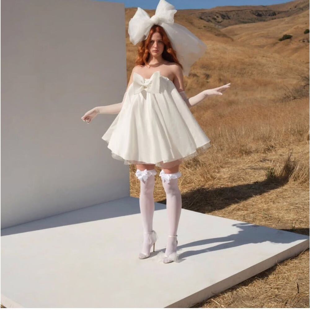 For love & lemons bridal Carla strapless w/bow